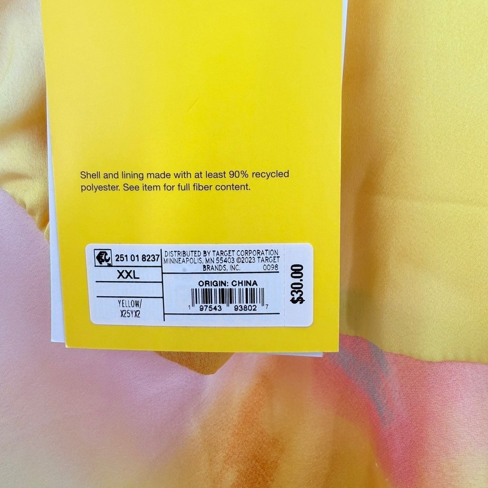 Satin Minimal Slip Dress Skinny Strap 2X DVF Target Pastel Sunset Watercolor NWT - Picture 9 of 11